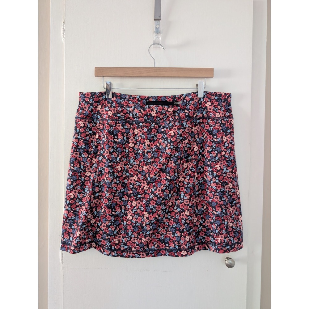 J. Jill Fit A-Line Knit Skort Womens L Floral Activewear Tennis Golf Skirt